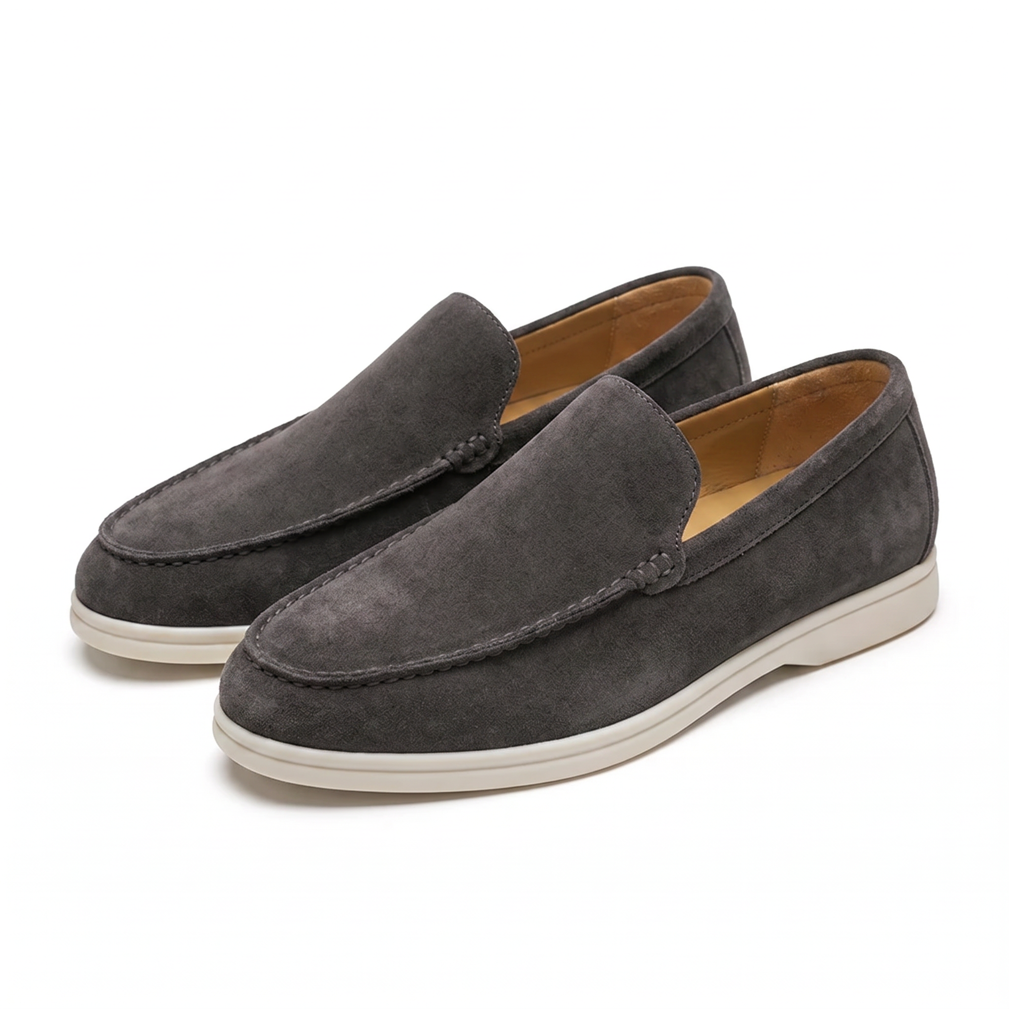Madrid Suede Moccasin Grey - fundo branco